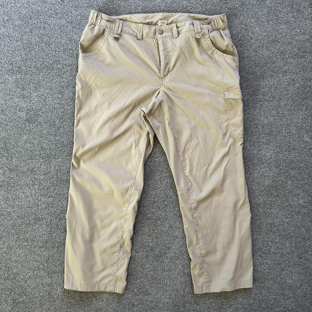 Duluth Trading Women Dry On The Fly Capri Pants Size 18x29 Tan Nylon Stretch